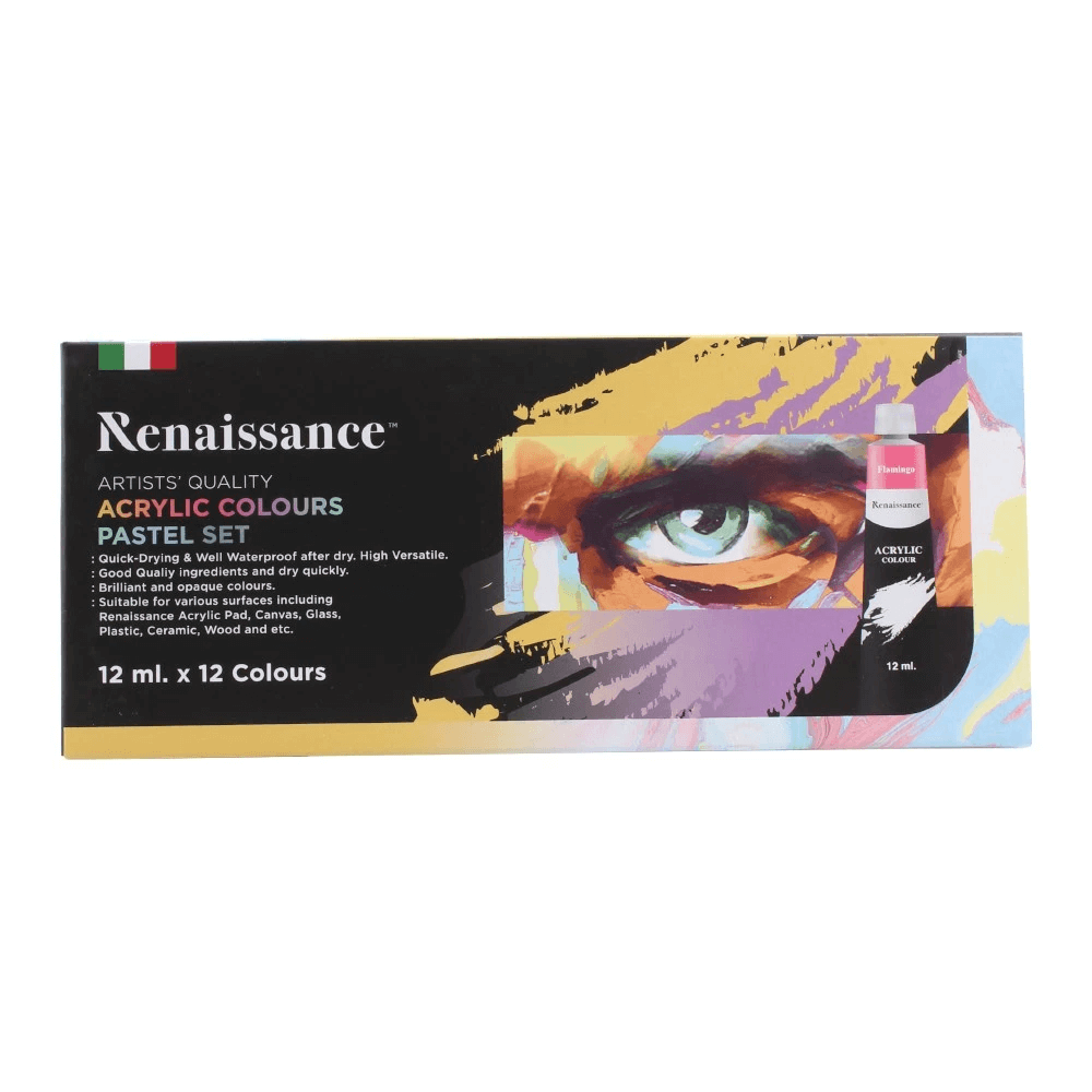 ชุดสีพาสเทล Renaissance (เรนาซองซ์) 12ml. 12 สี
